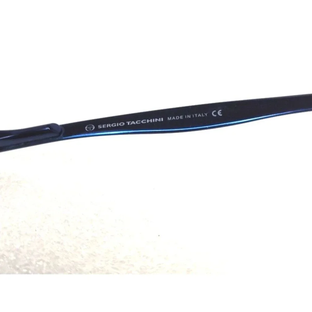 Sergio Tacchini T871/17 Italy Blue Black Wrap Metal Sunglasses UV400 60-17-130mm